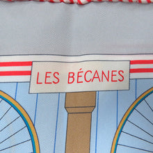 Load image into Gallery viewer, HERMES Carre Les becanes Rebecanes Size 70 Blue/Red/Multicolor Silk100%
