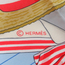 Load image into Gallery viewer, HERMES Carre Les becanes Rebecanes Size 70 Blue/Red/Multicolor Silk100%
