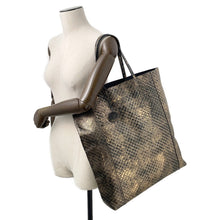 将图像加载到图库查看器中，Bottega Veneta INTRECCIATO Intrecciato Mirage Tote Bag Gold/Black Leather Size 21.3&quot;
