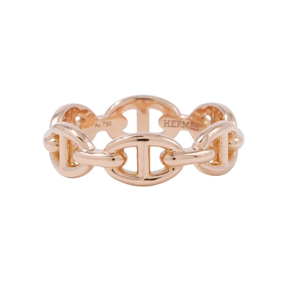 HERMES Chaine d'Ancre Anchene Ring Size PM/53/#13 18K Pink Gold