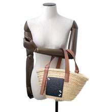Load image into Gallery viewer, LOEWE Studio Ghibli Collaboration Dust Bunny Basket Bag Natural/Black/TanA223S93X09 Raffia Leather Size Small
