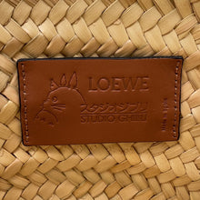 Load image into Gallery viewer, LOEWE Studio Ghibli Collaboration Dust Bunny Basket Bag Natural/Black/TanA223S93X09 Raffia Leather Size Small
