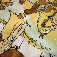 Load image into Gallery viewer, HERMES Carre LES AMAZONES Lady on Horseback Size 90 Yellow/Multicolor Silk100%
