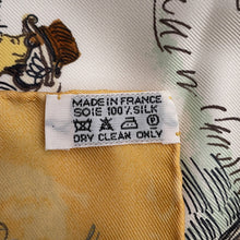 Load image into Gallery viewer, HERMES Carre LES AMAZONES Lady on Horseback Size 90 Yellow/Multicolor Silk100%
