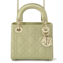 将图像加载到图库查看器中，Dior Lady Dior 2WAYHandbag Light Green Patent Leather Size Mini
