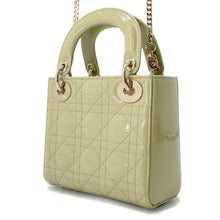 将图像加载到图库查看器中，Dior Lady Dior 2WAYHandbag Light Green Patent Leather Size Mini

