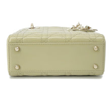 将图像加载到图库查看器中，Dior Lady Dior 2WAYHandbag Light Green Patent Leather Size Mini
