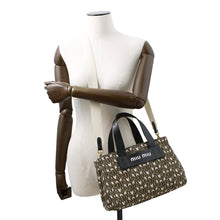 将图像加载到图库查看器中，MIUMIU MIU EVERYWHERE 2way Handbag Japan Limited Edition Khaki/Beige5BA085 Canvas
