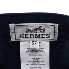将图像加载到图库查看器中，HERMES Davis Dot Medall Cap Size 57 Navy150BF500 Cotton100%
