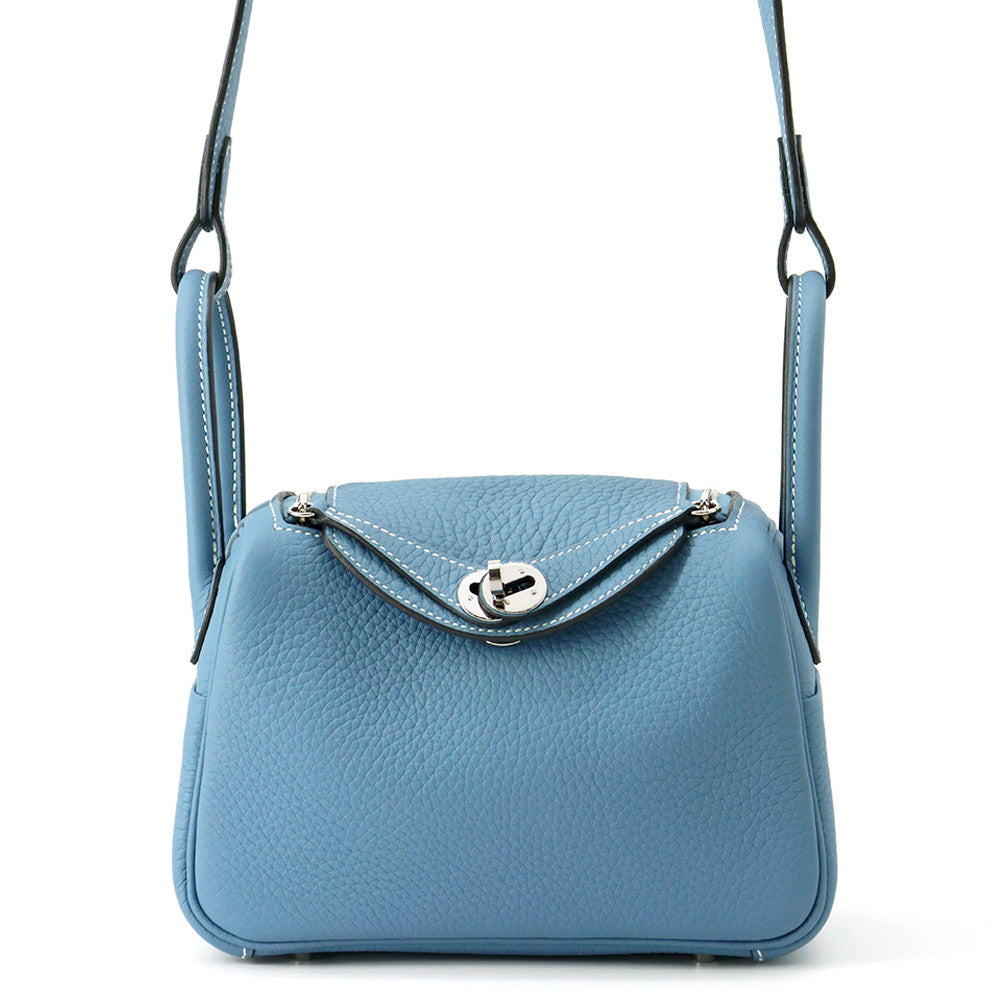 HERMES Lindy New Blue Jean Taurillon Clemence Size Mini
