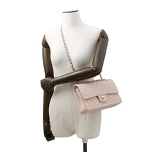 将图像加载到图库查看器中，CHANEL Matelasse W Flap ChainShoulder Bag PinkA01112 Caviar Leather Size 25
