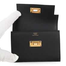Load image into Gallery viewer, HERMES Kelly Pocket Slim Black Veau Madame

