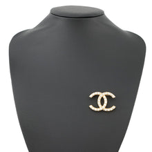 Load image into Gallery viewer, CHANEL CC Logo Pearl Brooch GoldABB082 Gold Plated Rhinestone
