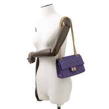 Load image into Gallery viewer, CHANEL 2.55 ChainShoulder Bag PurpleAS0874 Aged Calf Leather Size 20
