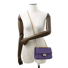 Load image into Gallery viewer, CHANEL 2.55 ChainShoulder Bag PurpleAS0874 Aged Calf Leather Size 20
