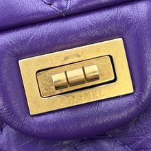 Load image into Gallery viewer, CHANEL 2.55 ChainShoulder Bag PurpleAS0874 Aged Calf Leather Size 20
