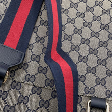 将图像加载到图库查看器中，GUCCI GG Canvas Children&#39;s Messenger Bag Navy/Beige793823 Canvas Leather
