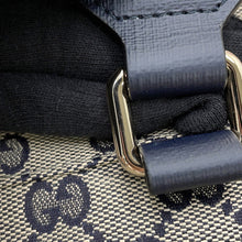 将图像加载到图库查看器中，GUCCI GG Canvas Children&#39;s Messenger Bag Navy/Beige793823 Canvas Leather
