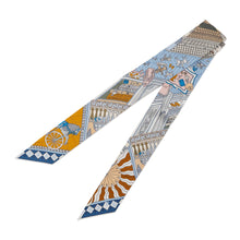 将图像加载到图库查看器中，HERMES Twilly Objet de Curiosite Blue/Beige/Rose Poudre Silk100%
