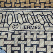 将图像加载到图库查看器中，HERMES Twilly Objet de Curiosite Blue/Beige/Rose Poudre Silk100%
