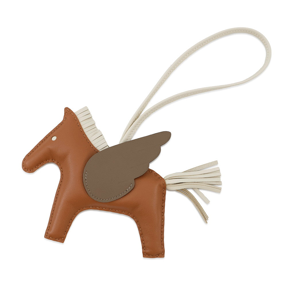 HERMES Rodeo Pegasus Gold/Craie/Etoupe Lambskin Size MM