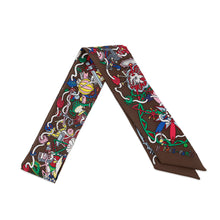 Load image into Gallery viewer, HERMES Twilly La For Parade Marron/Menthe/Jaune Vif Silk100%

