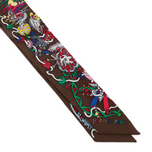 将图像加载到图库查看器中，HERMES Twilly La For Parade Marron/Menthe/Jaune Vif Silk100%
