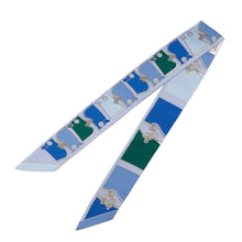 将图像加载到图库查看器中，HERMES Twilly Camail Lavender/Vert/Blue Jean Silk100%
