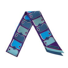 Load image into Gallery viewer, HERMES Twilly Camail Violet/Azur/Celadon Silk100%
