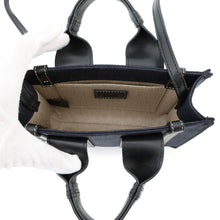 将图像加载到图库查看器中，Chloe Woody 2WAY Tote Bag Navy/BlackCHC23UP237 Canvas Leather Size Mini
