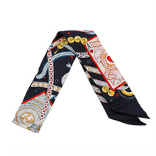 Load image into Gallery viewer, HERMES Twilly Bijoux Pique Black/Rouge/Gold Silk100% Bijoux
