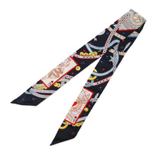 Load image into Gallery viewer, HERMES Twilly Bijoux Pique Black/Rouge/Gold Silk100% Bijoux
