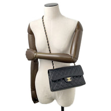 Load image into Gallery viewer, CHANEL Matelasse W Flap W Chain Shoulder BlackA01113 Caviar Leather Size 23
