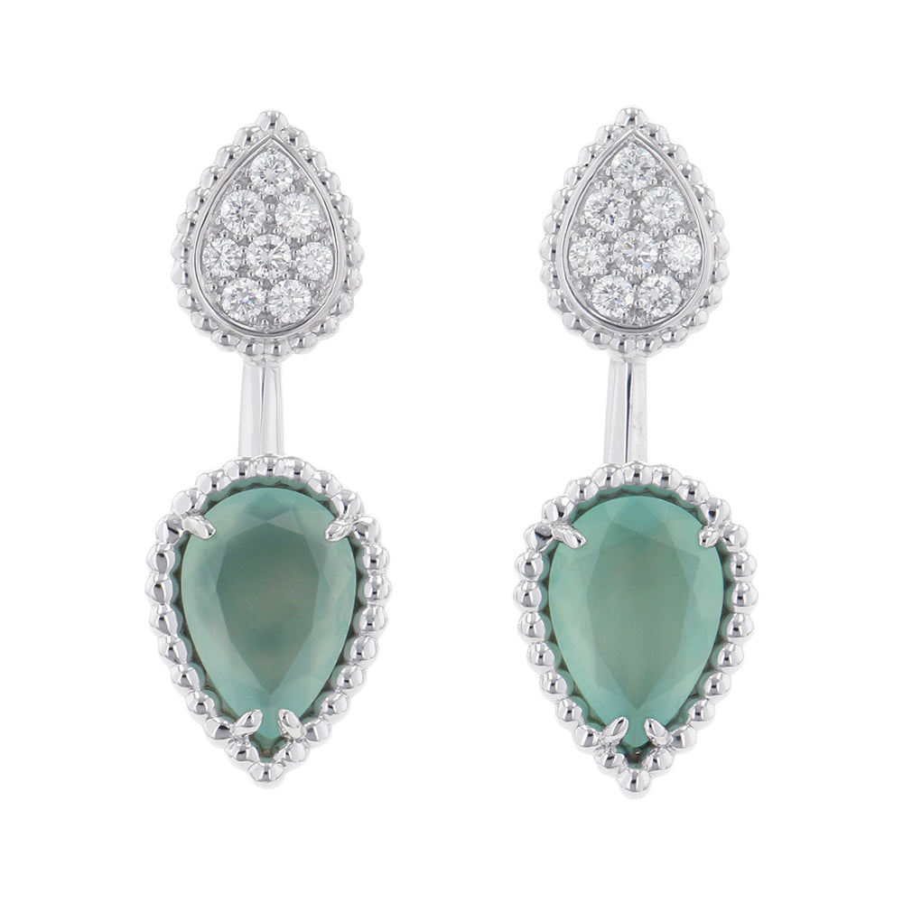 Boucheron Serpent Bohème 2 Motif Studded EarringJCO01534 18K White Gold