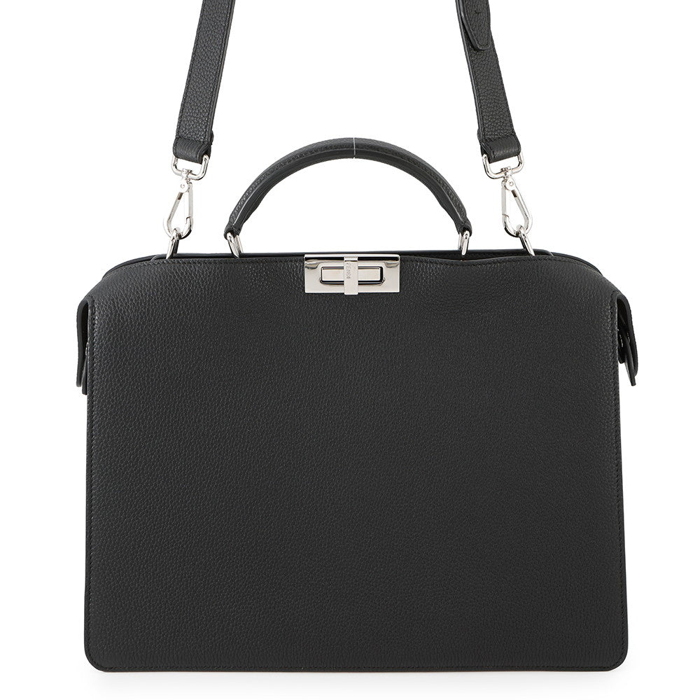 FENDI Peekaboo Icy You Black7VA529 Leather Size Medium