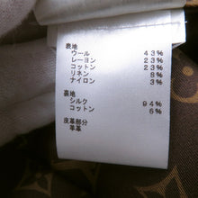 将图像加载到图库查看器中，LOUIS VUITTON Leather Trim Check Skirt Size 36 Gray/Black/OrangeRW232W Wool 43% Rayon 23% Cotton23% Linen 8% Nylon 3% Lamb Leather
