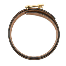 将图像加载到图库查看器中，HERMES Belt Buckle &quot;H&quot; &amp; Leather Belt (Kit) 32 Size 90 Black/Gold Box Calf Leather Togo Leather
