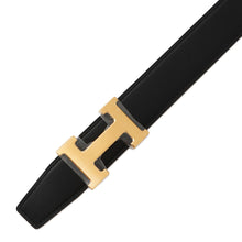 将图像加载到图库查看器中，HERMES Belt Buckle &quot;H&quot; &amp; Leather Belt (Kit) 32 Size 90 Black/Gold Box Calf Leather Togo Leather
