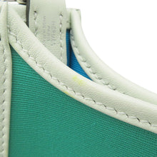 将图像加载到图库查看器中，HERMES Neo Evelyne Menthe/Blue Azteque/Vert Fizz Toile Officier Swift Leather Size TPM
