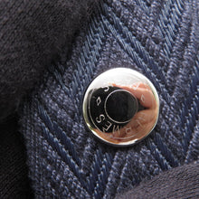 将图像加载到图库查看器中，HERMES Brid A Black Zig Zag Black/Navy Canvas Size GM
