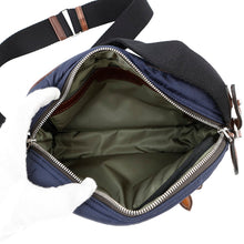 将图像加载到图库查看器中，Berluti Calligraphy Scritto Messenger Bag Navy/Brown Nylon Leather
