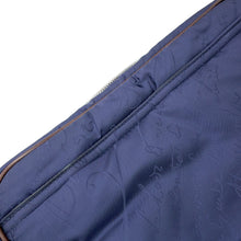 将图像加载到图库查看器中，Berluti Calligraphy Scritto Messenger Bag Navy/Brown Nylon Leather
