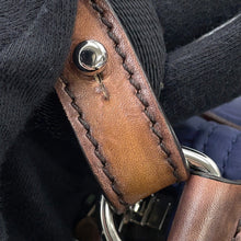 将图像加载到图库查看器中，Berluti Calligraphy Scritto Messenger Bag Navy/Brown Nylon Leather
