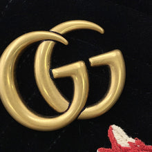 将图像加载到图库查看器中，GUCCI GG Marmont Bambi Chainshoulder Bag Black/Multicolor447632 Velour Leather
