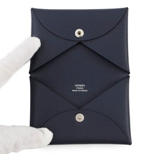 Load image into Gallery viewer, HERMES Calvi Blue Nuit Veau Madame
