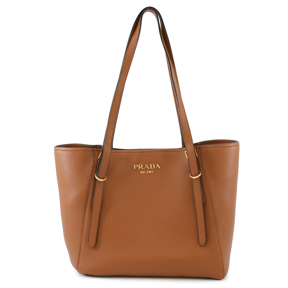 PRADA PRADA Logo Tote Bag Brown1BG301 Leather