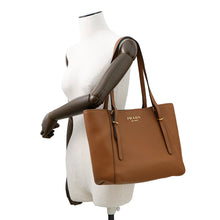 Load image into Gallery viewer, PRADA PRADA Logo Tote Bag Brown1BG301 Leather
