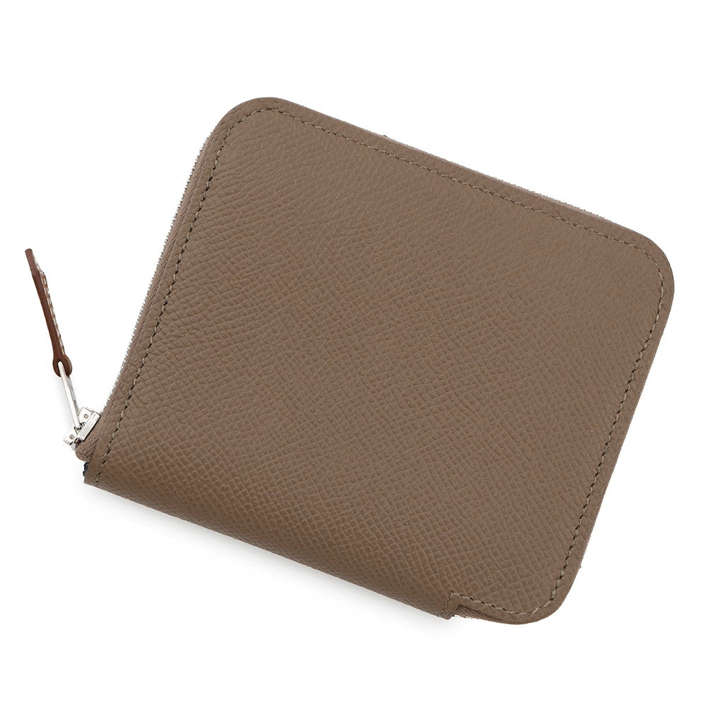 HERMES Azap compact silk in Etoupe Epsom