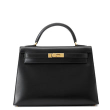 Load image into Gallery viewer, HERMES Kelly Sellier Black Box Calf Leather Size 32
