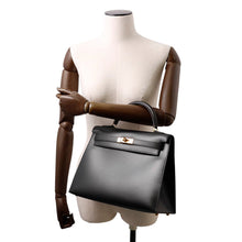 Load image into Gallery viewer, HERMES Kelly Sellier Black Box Calf Leather Size 32
